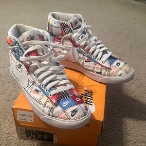 Nike Blazer Mid White/White Multicolor-Black